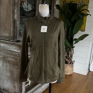 FABLETICS COLD WEATHER FULL ZIP ATHLETIC JACKET XL DARK MOSS